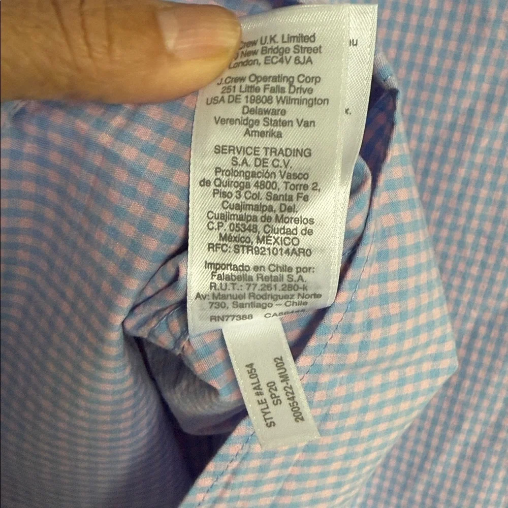 J. Crew Lavender Checkered Button Down Shirt